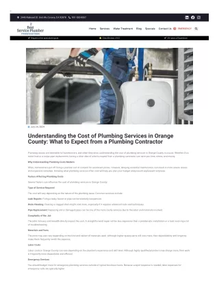 Understanding the Cost of Plumbing Services in Orange County