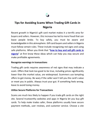 tips for avoiding scams when trading gift cards