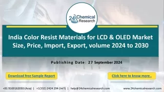 india color resist materials for lcd oled market