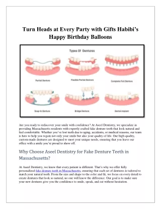 Aseel Dentistry: Where Massachusetts Finds Top-Quality Fake Denture Teeth