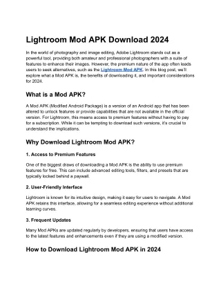 Lightroom Mod APK Download 2024