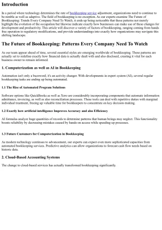 The Future of Bookkeeping: Fads Every Business Ought To View