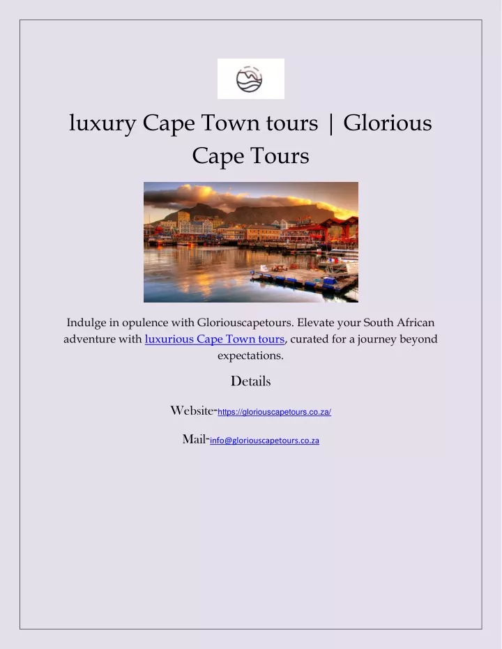 luxury cape town tours glorious cape tours