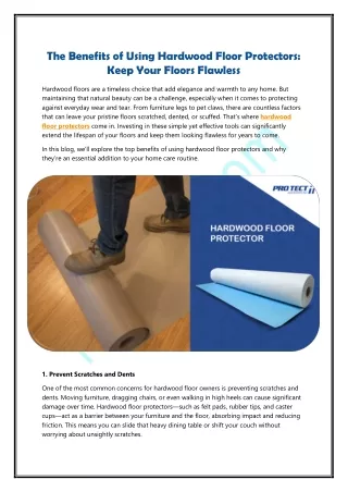 The Benefits of Using Hardwood Floor Protectors - Keep Your Floors Flawless