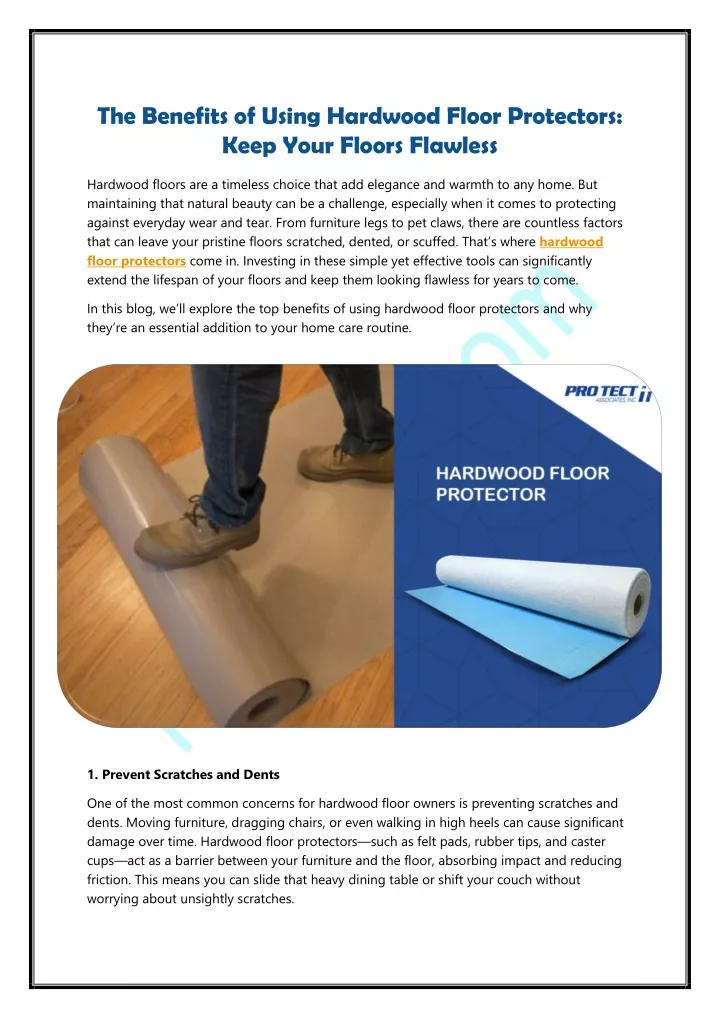 the benefits of using hardwood floor protectors