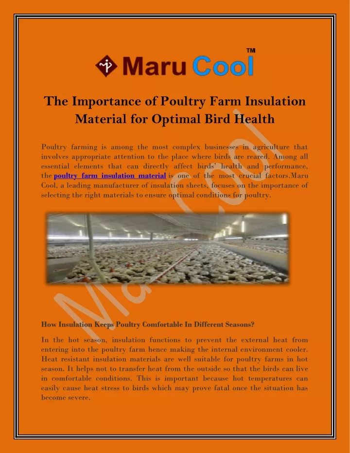 the importance of poultry farm insulation