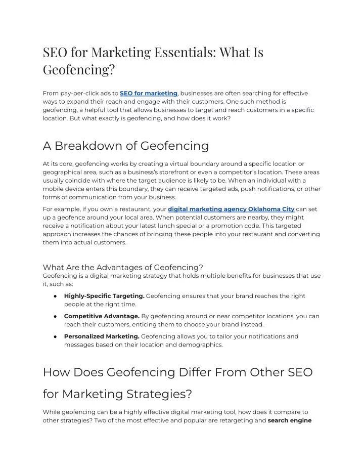 seo for marketing essentials what is geofencing