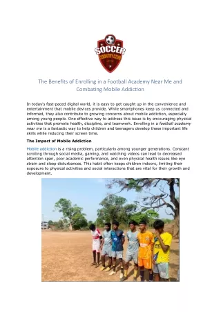 the benefits of enrolling in a football academy