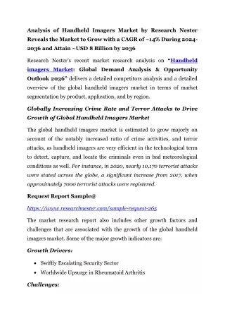 analysis of handheld imagers market by research
