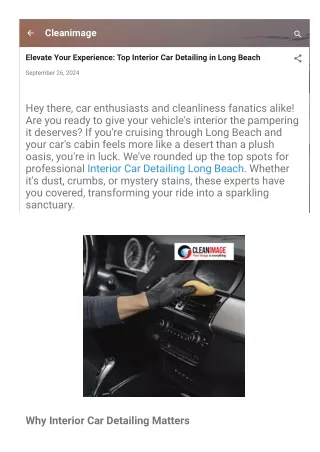 Elevate Your Experience: Top Interior Car Detailing in Long Beach