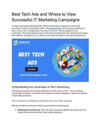 Best Tech Ads and Where to View Successful IT Marketing Campaigns