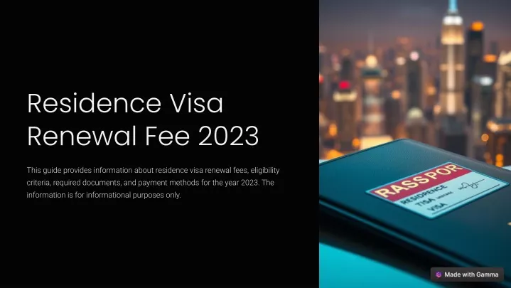 residence visa renewal fee 2023