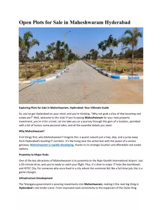 open plots for sale in maheshwaram hyderabad