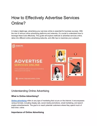 how to effectively advertise services online