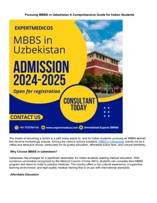 pursuing mbbs in uzbekistan a comprehensive guide