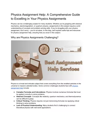 physics assignment help a comprehensive guide