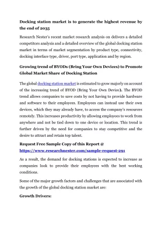 docking station market is to generate the highest