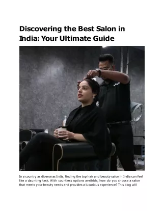 Discovering the Best Salon in India_ Your Ultimate Guide