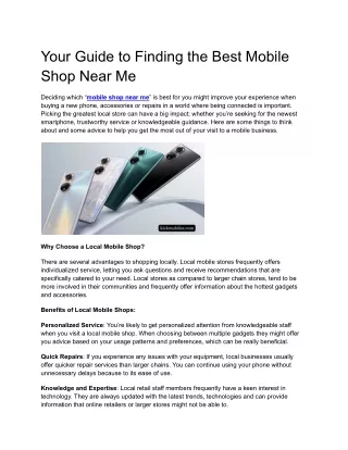 Your Guide to Finding the Best Mobile Shop Near Me