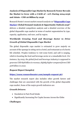 Disposable Cups Market