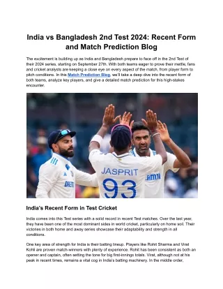 india vs bangladesh 2nd test 2024 recent form