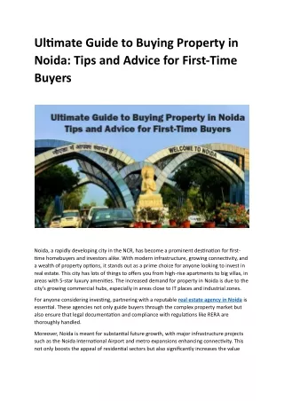 Ultimate Guide to Buying Property in Noida Tips and Advice for First-Time Buyers