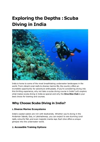 Exploring the Depths_ Scuba Diving in India