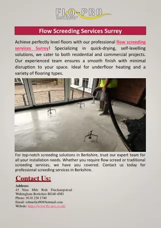 Flow Screeding Services Surrey