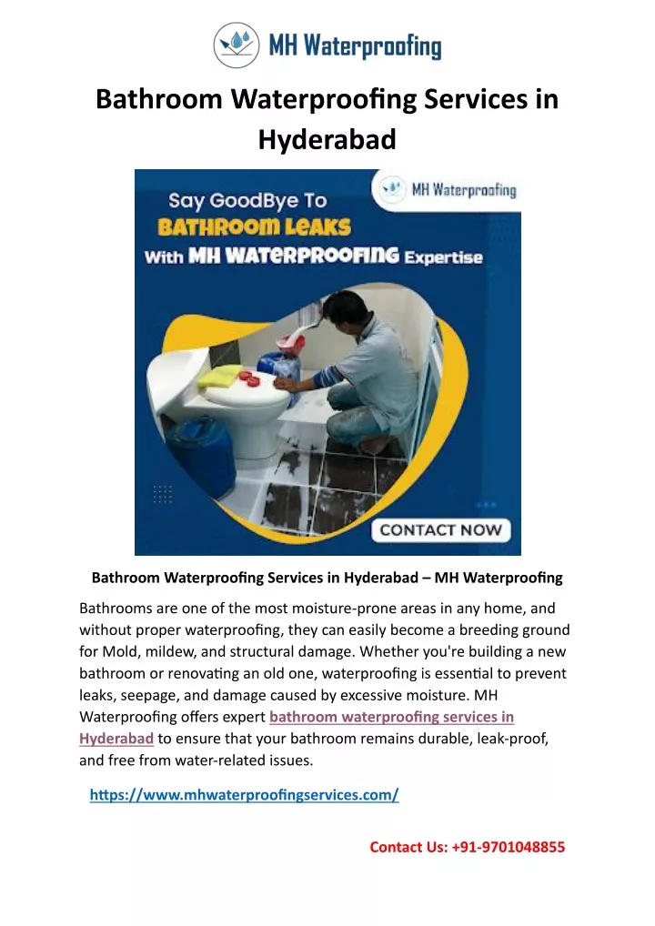 bathroom waterproofing services in hyderabad