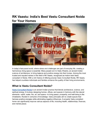 RK Vaastu_ India’s Best Vastu Consultant Noida for Your Homes