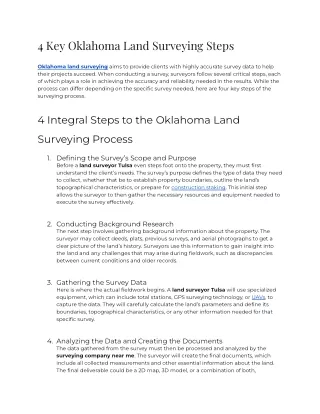 4 Key Oklahoma Land Surveying Steps