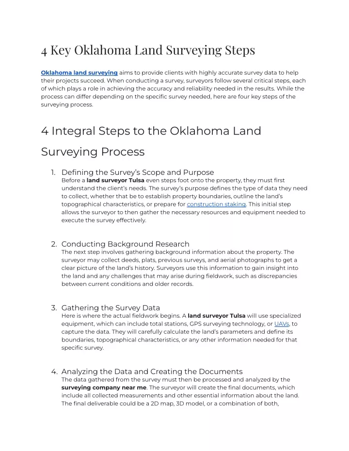 4 key oklahoma land surveying steps