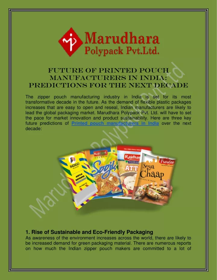 future of printed pouch manufacturers in india