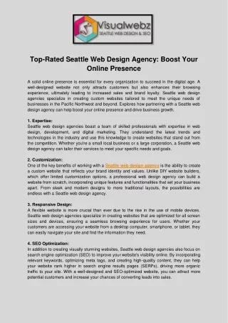 Top-Rated Seattle Web Design Agency: Boost Your Online Presence