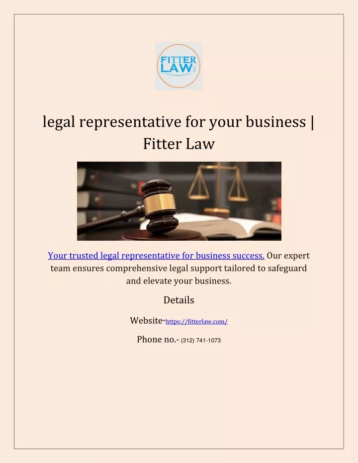 legal representative for your business fitter law