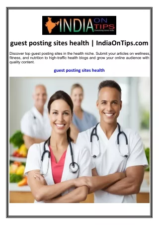guest posting sites health | IndiaOnTips.com