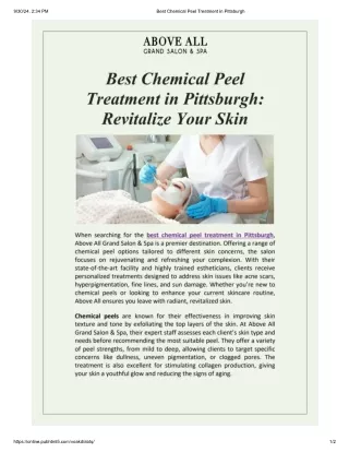 chemical peel in pittsburg