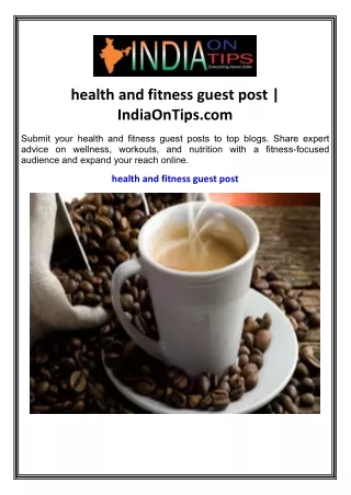 health and fitness guest post | IndiaOnTips.com