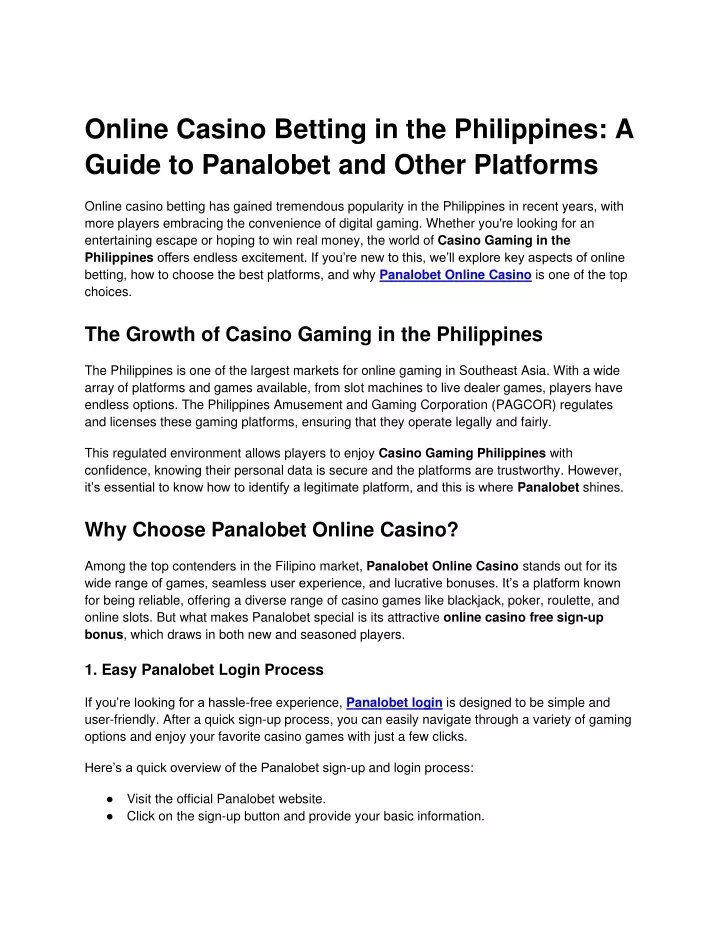 online casino betting in the philippines a guide