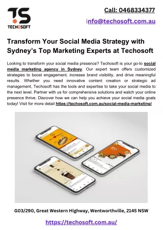 Transform Your Social Media Strategy with Sydney’s Top Marketing Experts at Techosoft