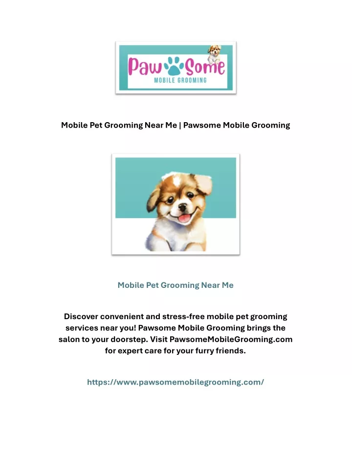 mobile pet grooming near me pawsome mobile