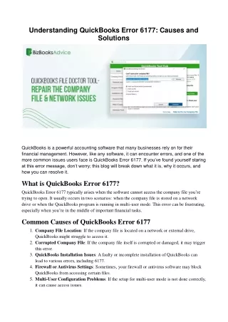 QuickBooks Error 6177: Quick Fix Guide