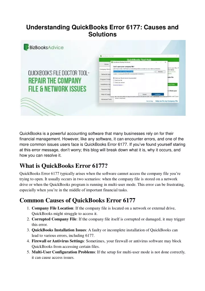 understanding quickbooks error 6177 causes