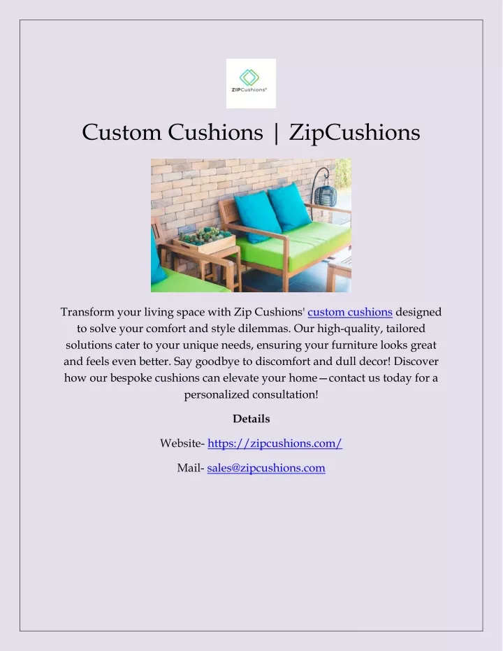 custom cushions zipcushions