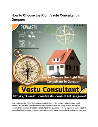 How to Choose the Right Vastu Consultant in Gurgaon