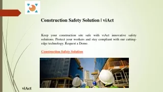 Construction Safety Solution  viAct