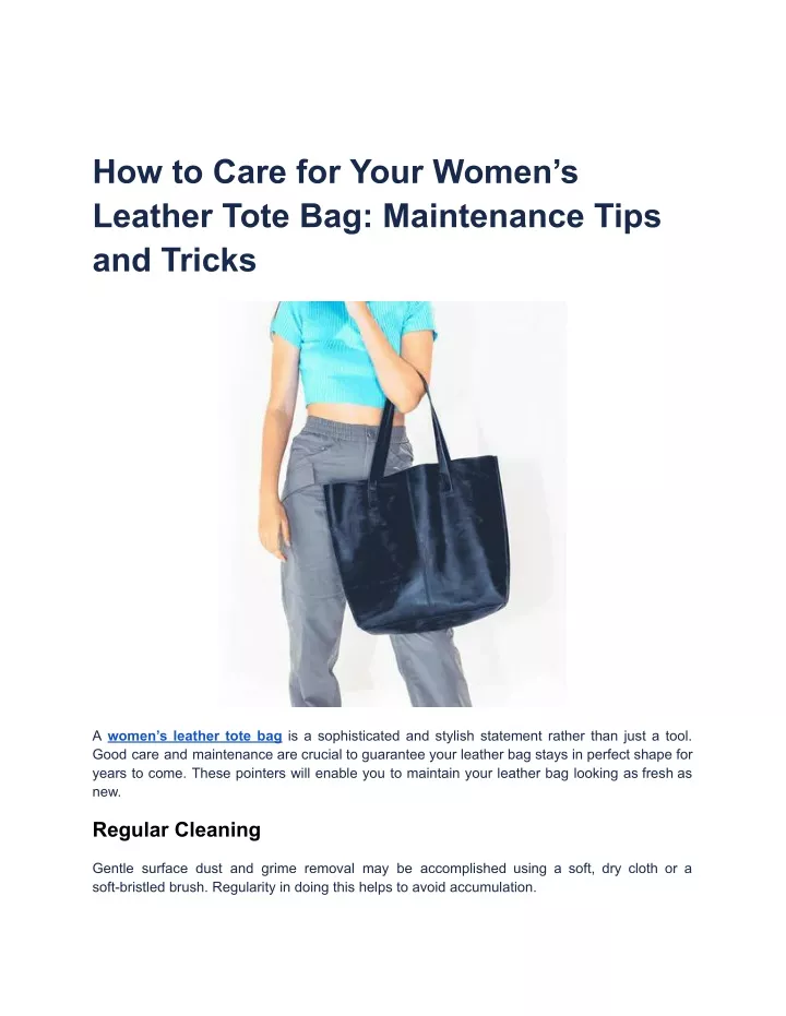 how to care for your women s leather tote