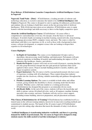press release jclicksolutions launches