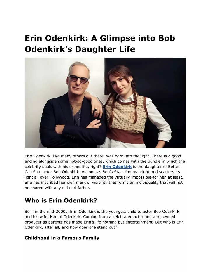 erin odenkirk a glimpse into bob odenkirk