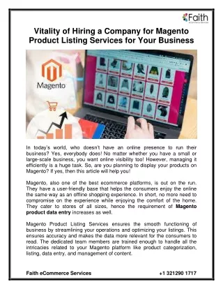 vitality of hiring a company for magento product